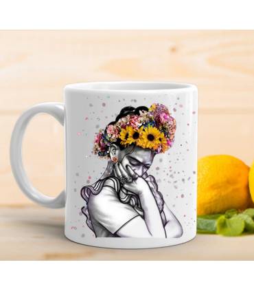 Taza amiga Frida flores