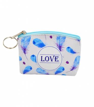 MONEDEROS PLUMAS "LOVE"