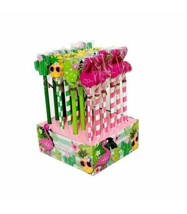 SET DE 24 LÁPICES DE MADERA CON BORRADOR "TROPICAL"