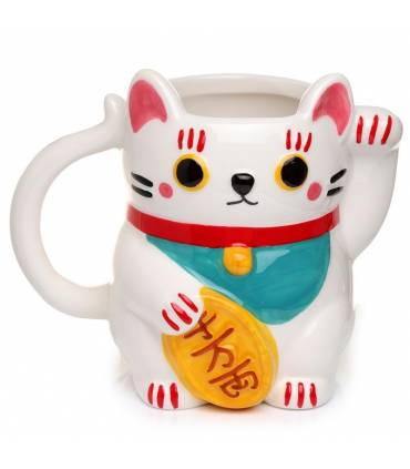 Gato de la Suerte Taza de Cerámica 3D