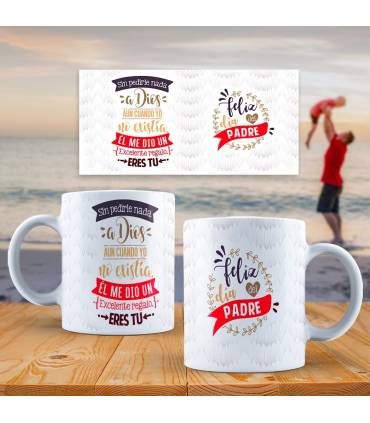PAPA PADRE ,DIA DEL PADRE TAZA,te quiero