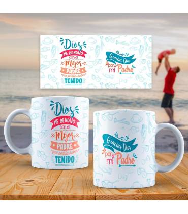 PAPA PADRE ,DIA DEL PADRE TAZA,te quiero