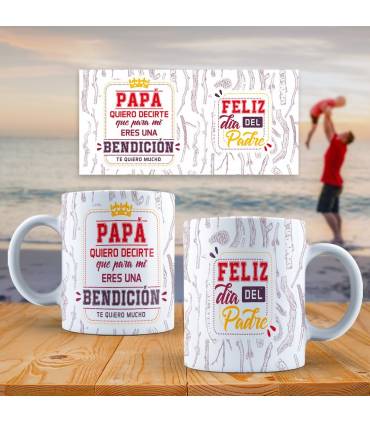 PAPA PADRE ,DIA DEL PADRE TAZA,te quiero