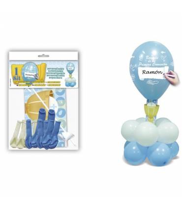 DECORACION KIT CENTRO "COMUNIÓN" AZUL
