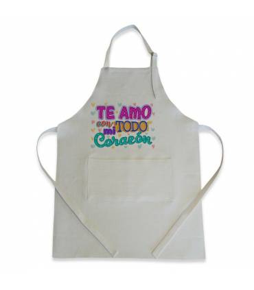 TE AMO DE TODO CORAZON Delantal