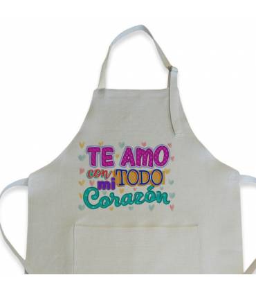 TE AMO DE TODO CORAZON Delantal