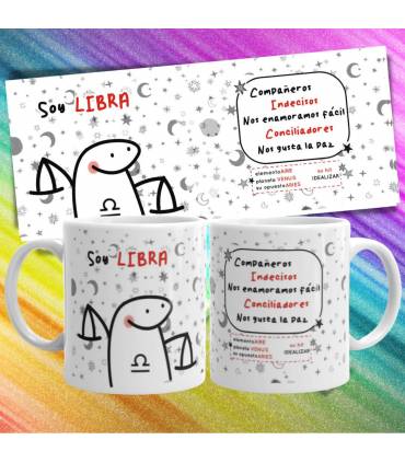 Taza Horoscopo LIBRA signo del zodiaco FLORKS