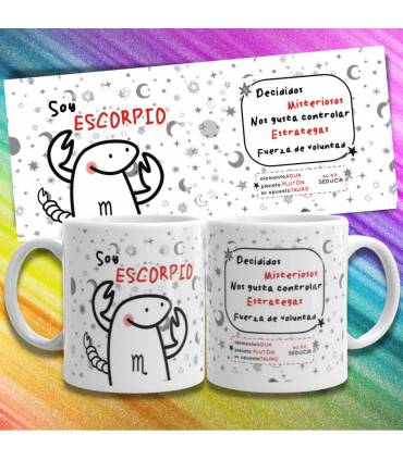 Taza Horoscopo ESCORPIO  signo del zodiaco FLORKS