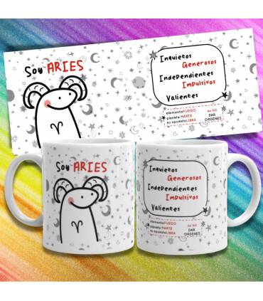 Taza Horoscopo  ARIES signo del zodiaco FLORKS