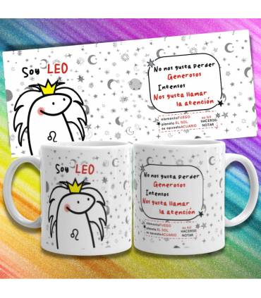 Taza Horoscopo LEO signo del zodiaco FLORKS