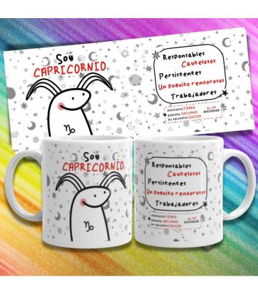 Taza Horoscopo CAPRICORNIO signo del zodiaco FLORKS