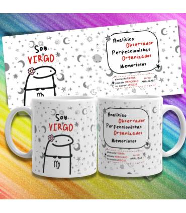 Taza Horoscopo VIRGO signo del zodiaco FLORKS