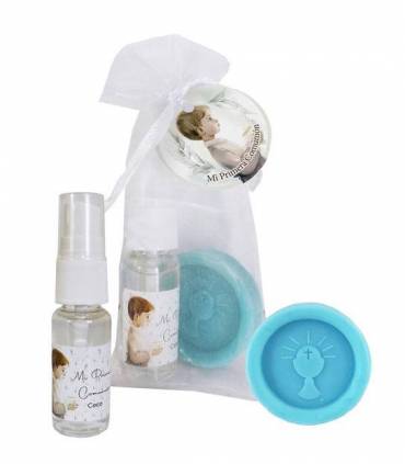 JABON Y BOTE COLONIA COCO 20ML Y BOLSA CON TARJETA COMUNION
