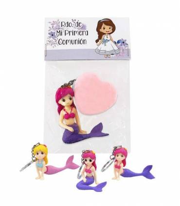 Bolsa con llavero sirena y jabon