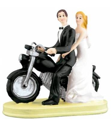 FIGURA TARTA NOVIOS EN MOTO