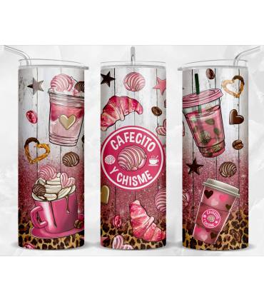 TERMO VASO TUMBLER cafelito y chisme