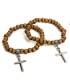 PULSERA PERLA MARRON CON CRUZ
