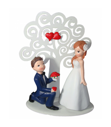 FIGURA PASTEL NOVIOS ÁRBOL