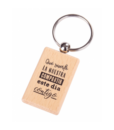 LLAVERO MADERA "SUERTE LA NUESTRA"