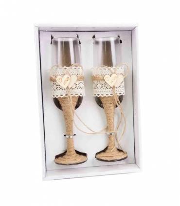 COPAS RÚSTICAS PARA BRINDIS NOVIOS
