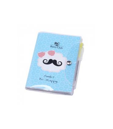 LIBRETA NOTAS PVC "MOUSTACHE" CON BOLÍGRAFO