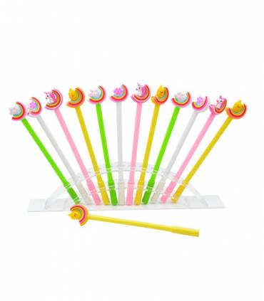 CAJA 12 BOLIGRAFOS ARCO IRIS 4 MOD.