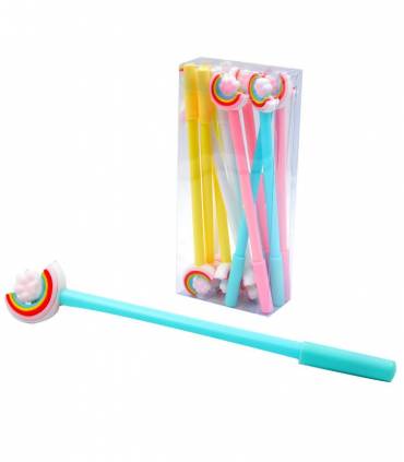 CAJA 12 BOLIGRAFOS ARCOIRIS Y HUELLA