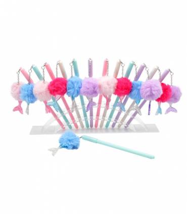 CAJA 8 BOLISGRAFOS COLA SIRENA