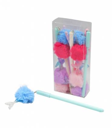 CAJA 8 BOLISGRAFOS COLA SIRENA